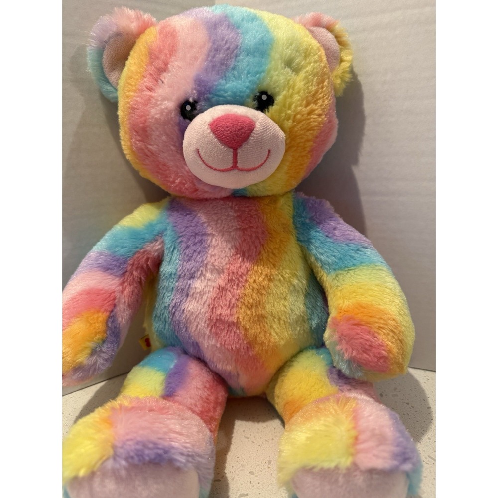 Build A Bear Workshop Bear 17" Plush Stuffed Animal Rainbow‎ Tie Dye Waves